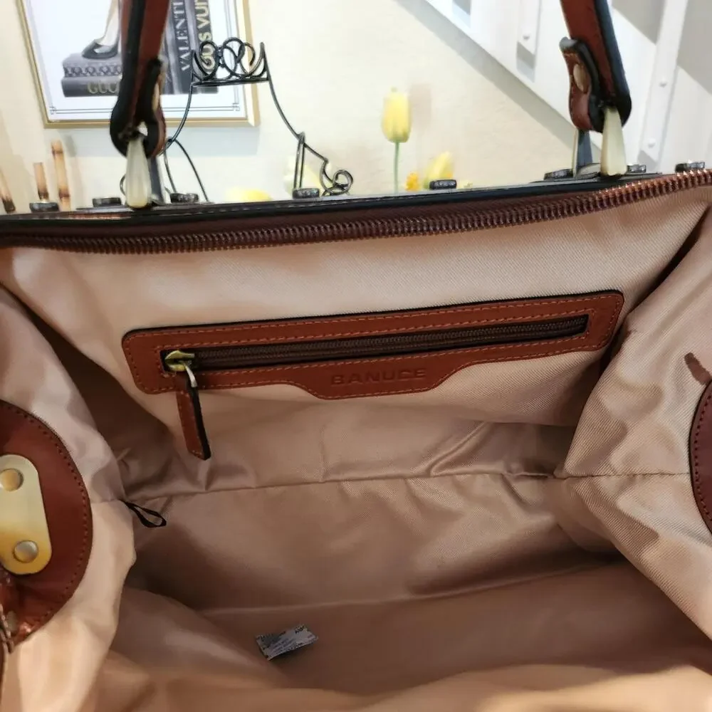 Banuce Italian Full Grain Leather Doctor Bag NEW